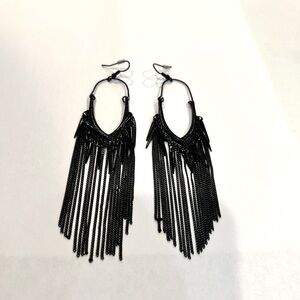 Black stainless steel fashion earrings